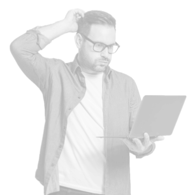 Homme ne comprenant pas son ordinateur